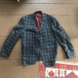 Vintage 60s plaid three button blazer